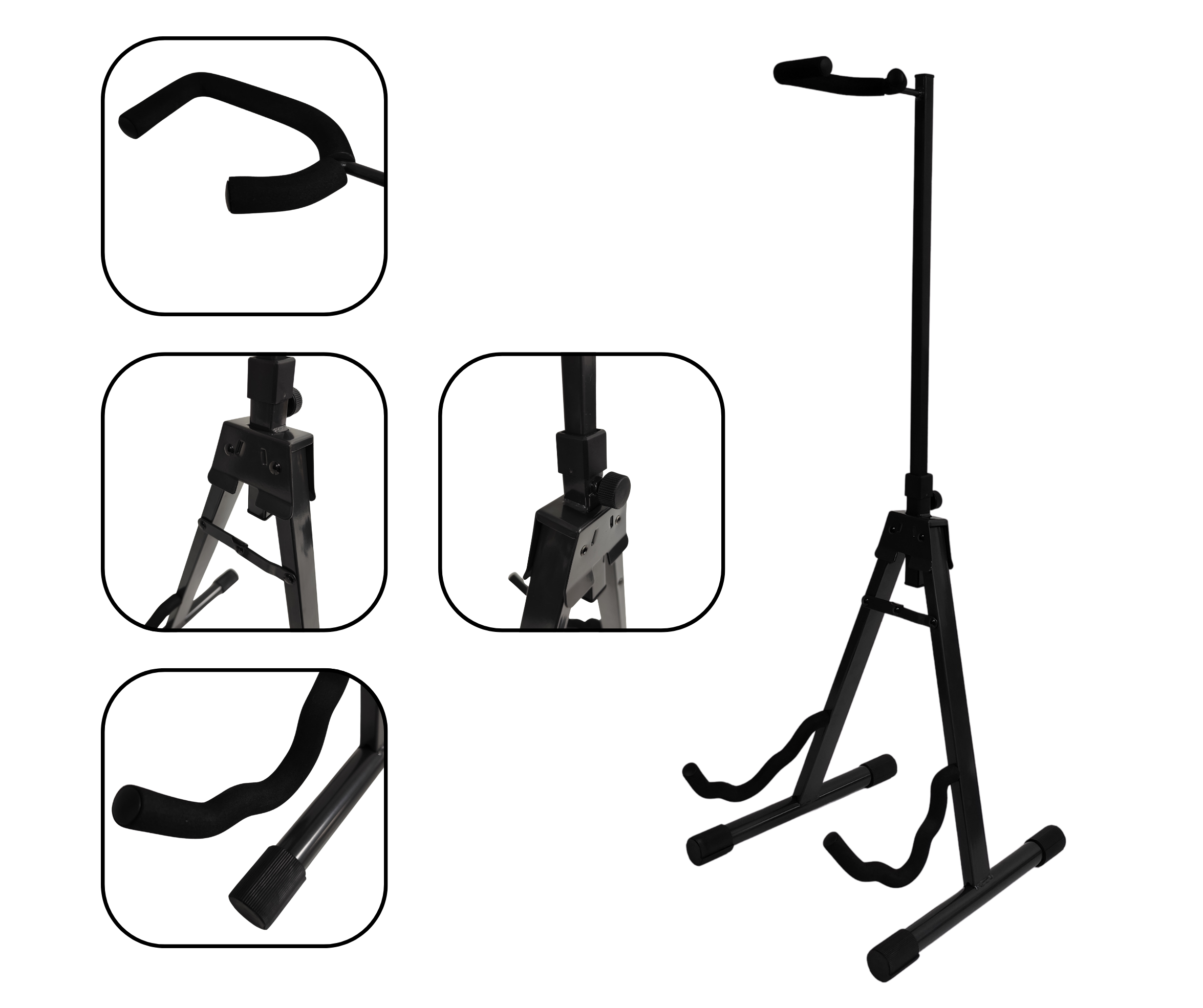 Soporte Pie Ajustable Para Guitarra Bajo Parquer Negro