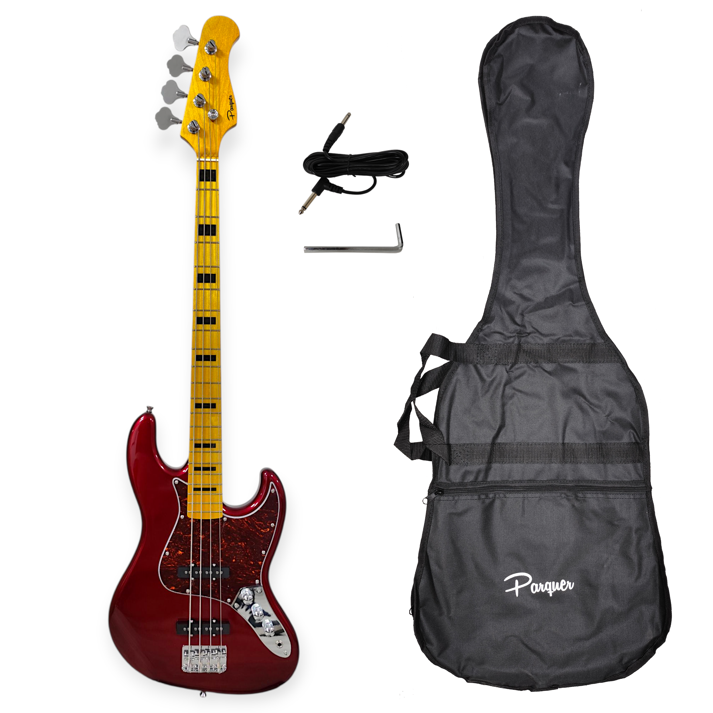 Bajo Electrico Parquer Jazz Bass Tipo Fender Rojo Con Funda