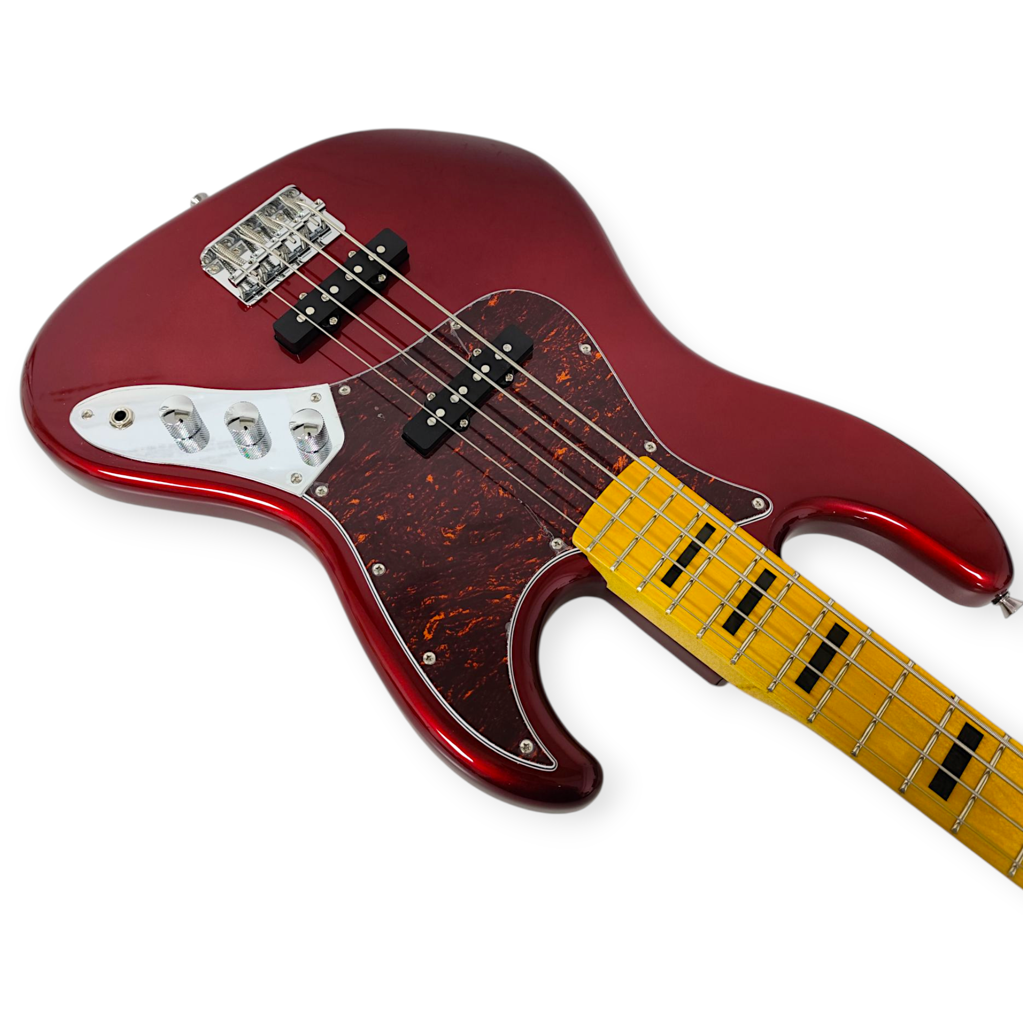 Bajo Electrico Parquer Jazz Bass Tipo Fender Rojo Con Funda - Imagen 5