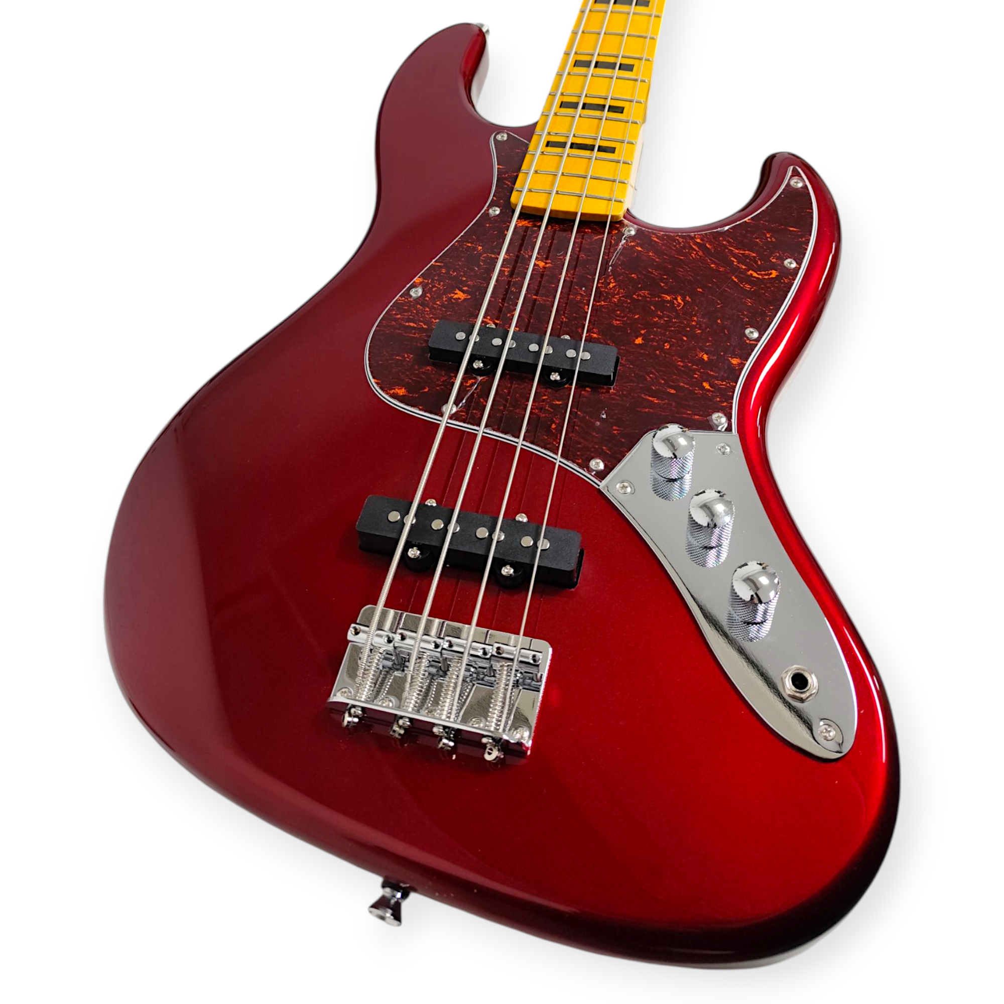 Bajo Electrico Parquer Jazz Bass Tipo Fender Rojo Con Funda - Imagen 4