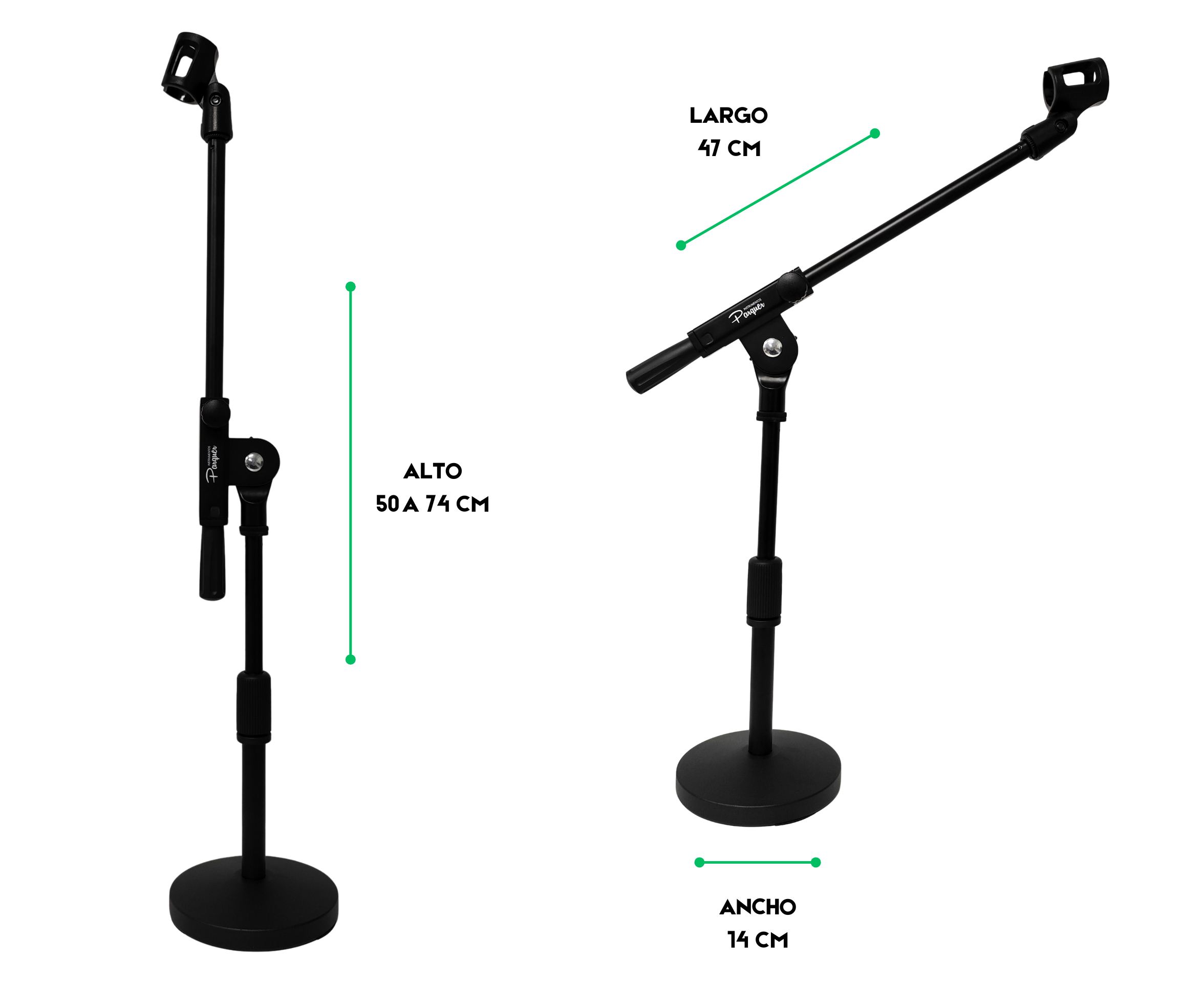 Soporte Ajustable De Microfono Para Bombo De Bateria Parquer Negro - Imagen 3