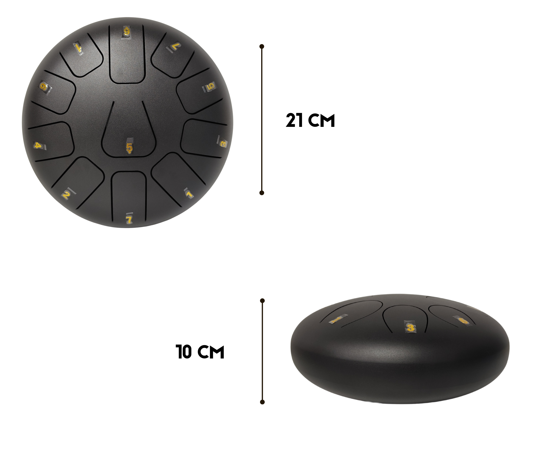 Steel Tongue Drum 8 Pulgadas 11 Tonos Negro Parquer - Imagen 2