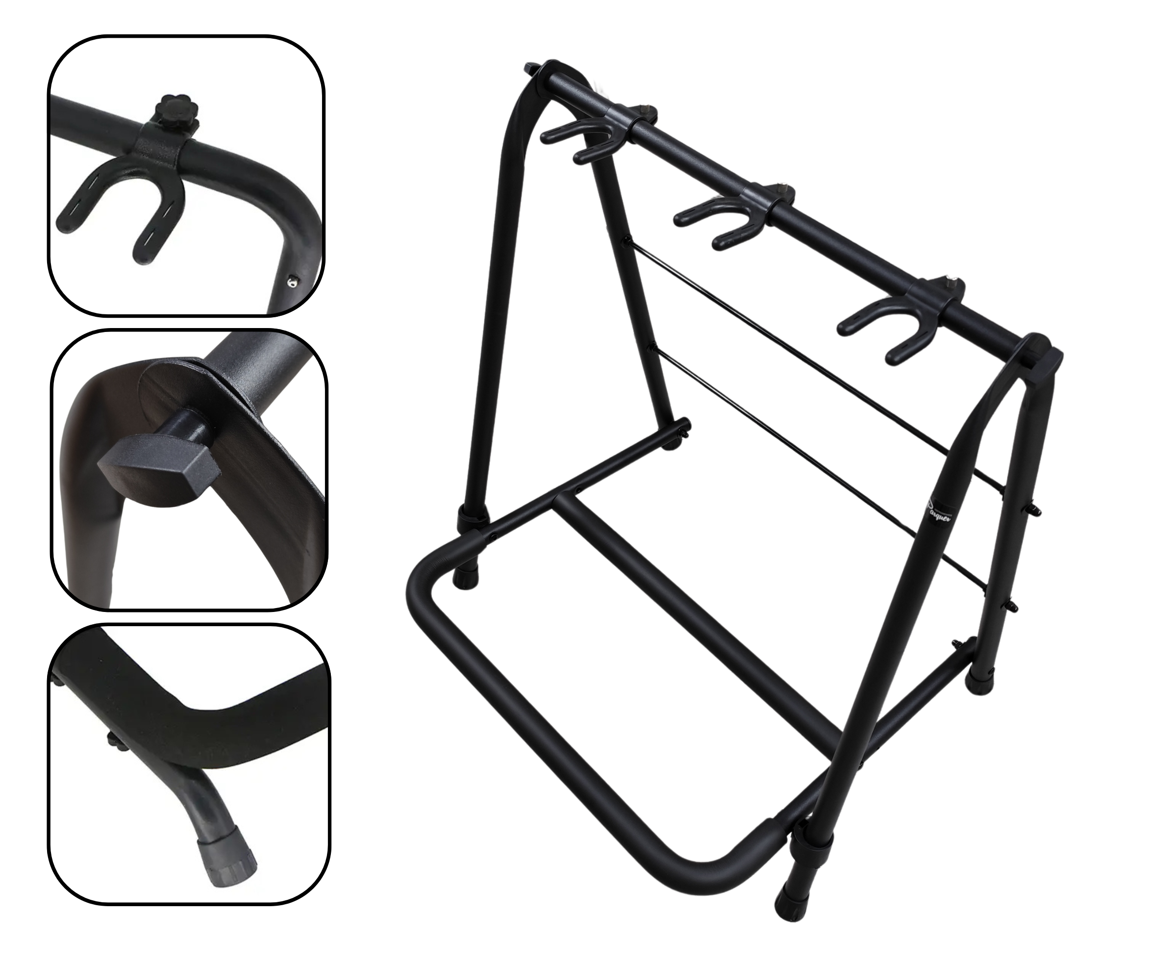 Soporte Pie Triple Guitarra Bajo Ajustable Parquer