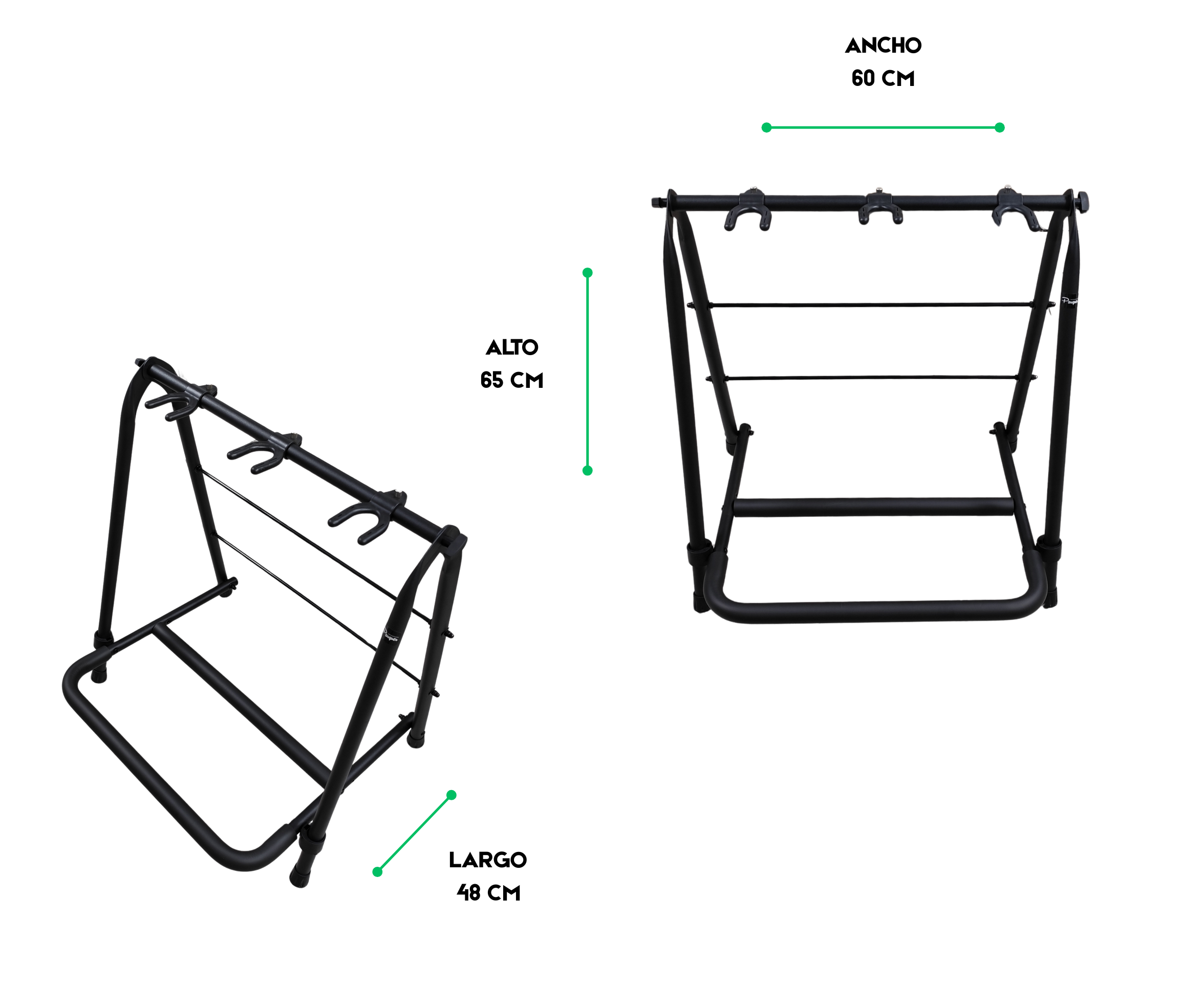 Soporte Pie Triple Guitarra Bajo Ajustable Parquer - Imagen 3