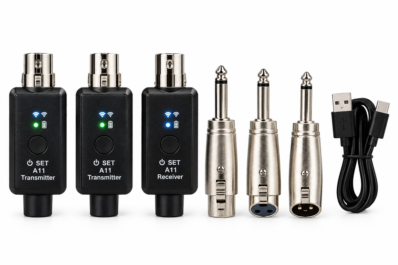 Kit Conversor De 2 Micrófonos Inalámbricos Parquer Xlr Plug