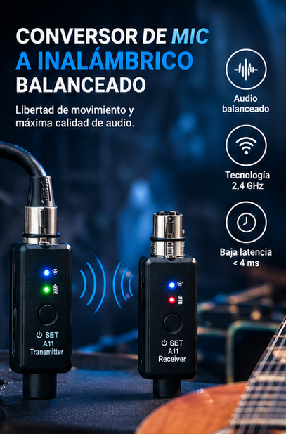 Kit Para Micrófono Inalámbrico O Guitarra Parquer Xlr 6,35mm - Imagen 6
