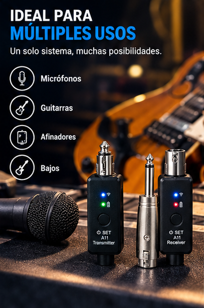 Kit Para Micrófono Inalámbrico O Guitarra Parquer Xlr 6,35mm - Imagen 4
