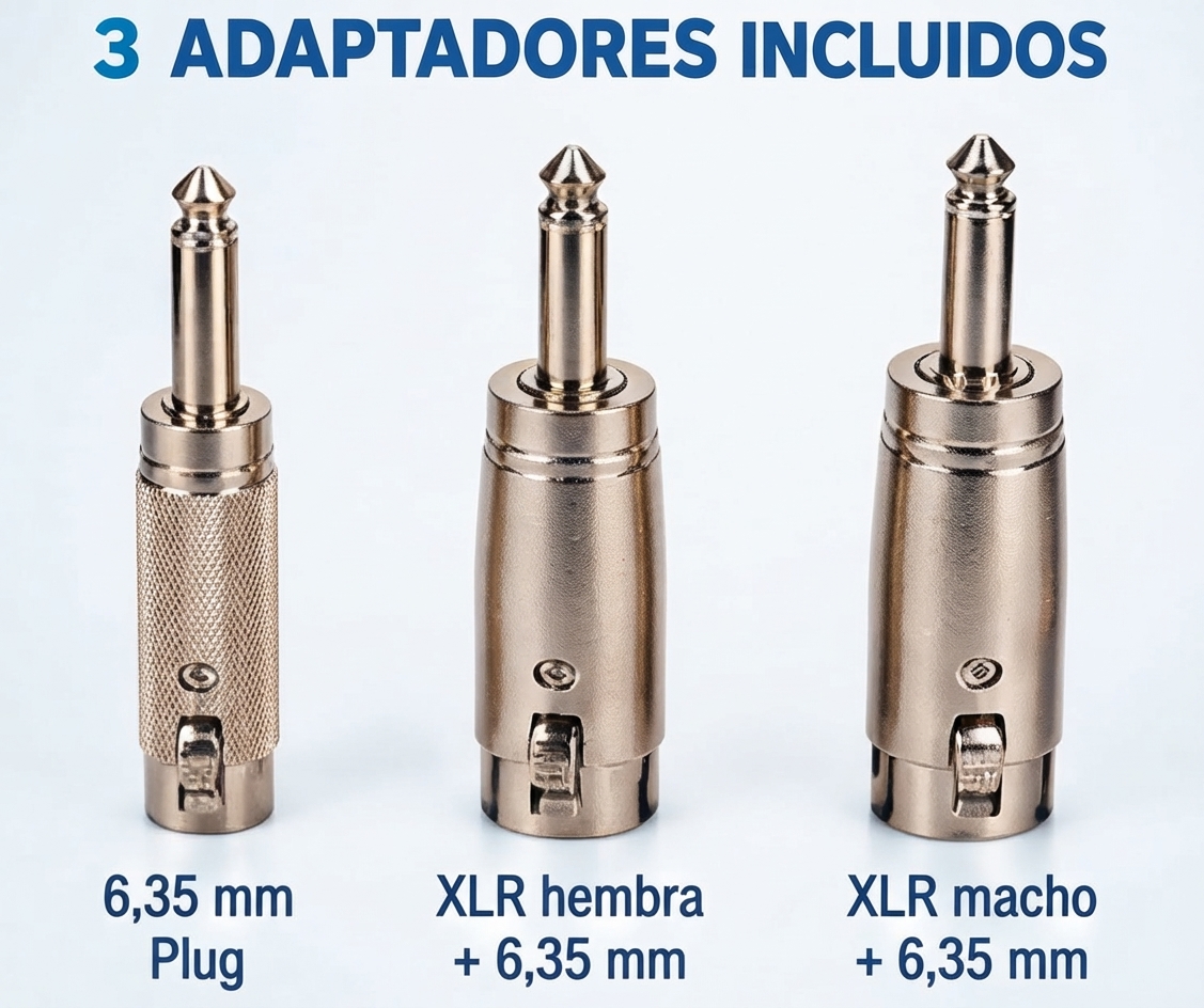 Kit Conversor De 2 Micrófonos Inalámbricos Parquer Xlr Plug - Imagen 5