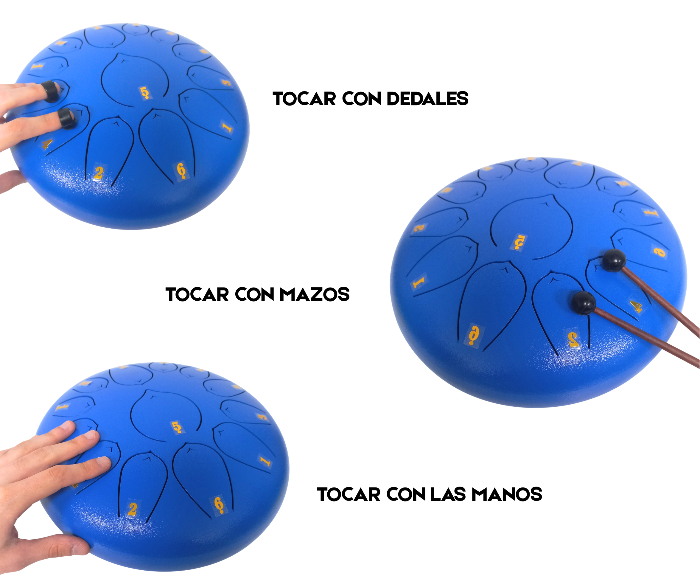 Steel Tongue Drum de 10 Pulgadas y 13 Tonos Parquer - Imagen 2
