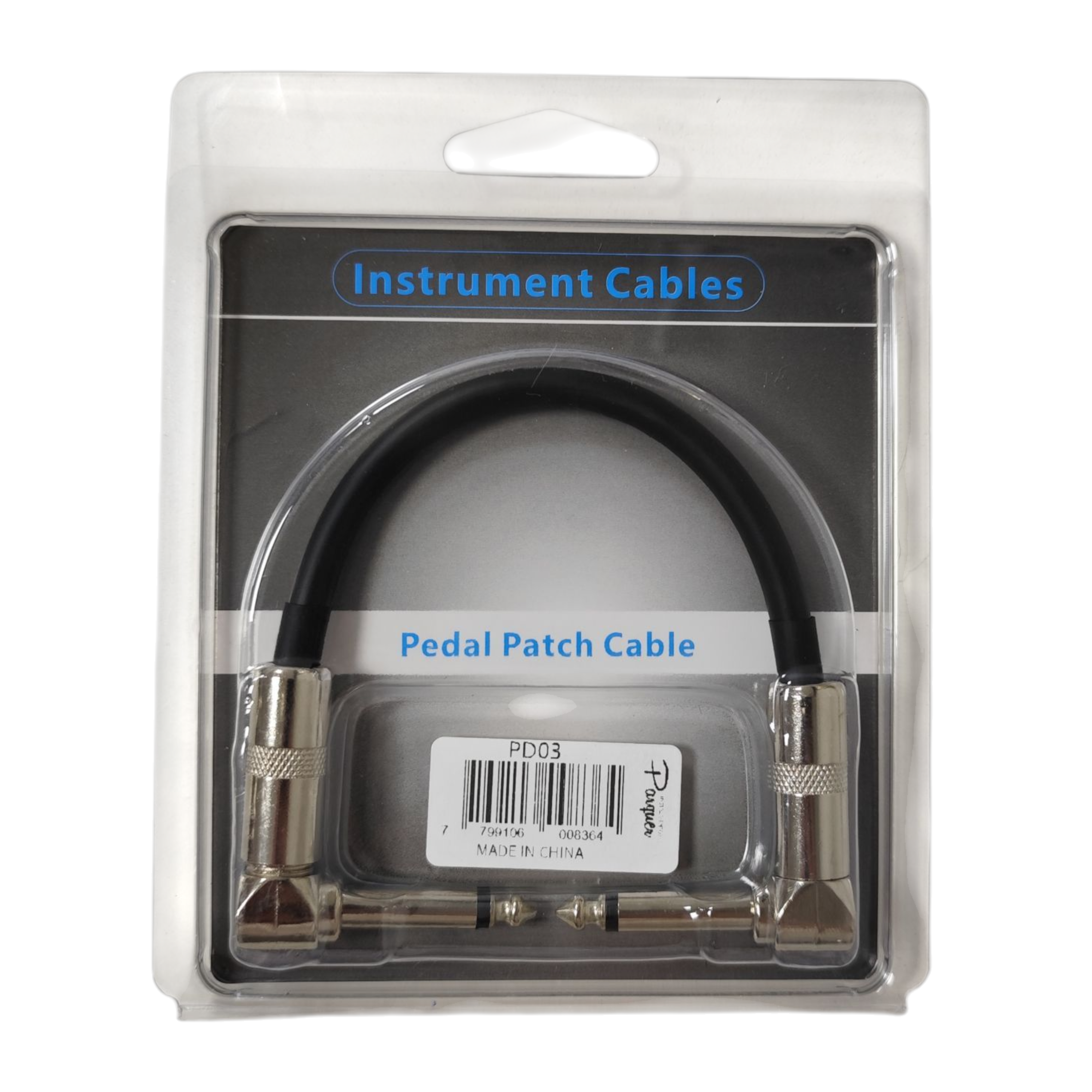 Cable Interpedal Plug Angular de 18 CM Parquer Para Pedal de Guitarra