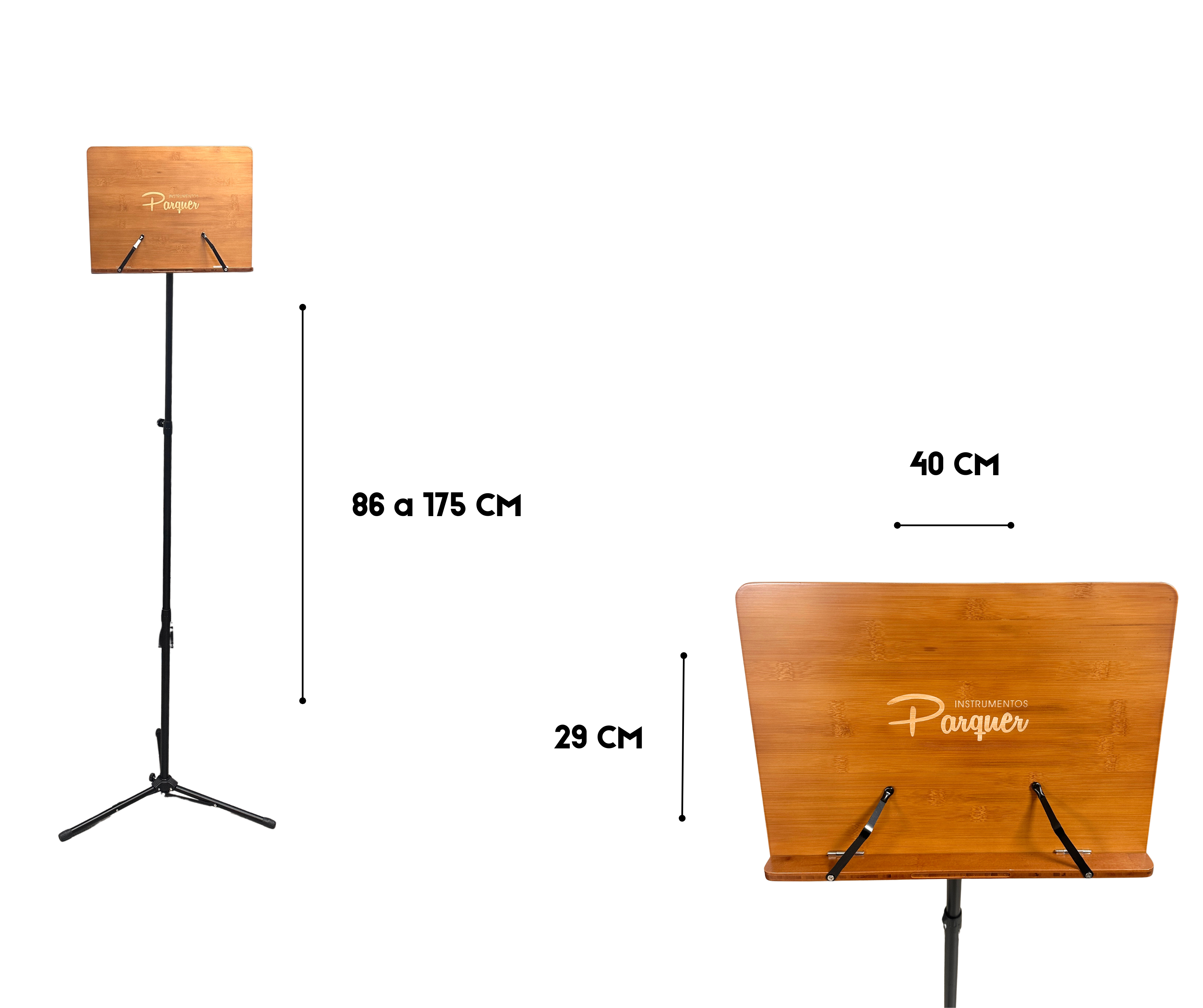 Atril Regulable Para Partituras Orquesta De Madera Parquer - Imagen 3